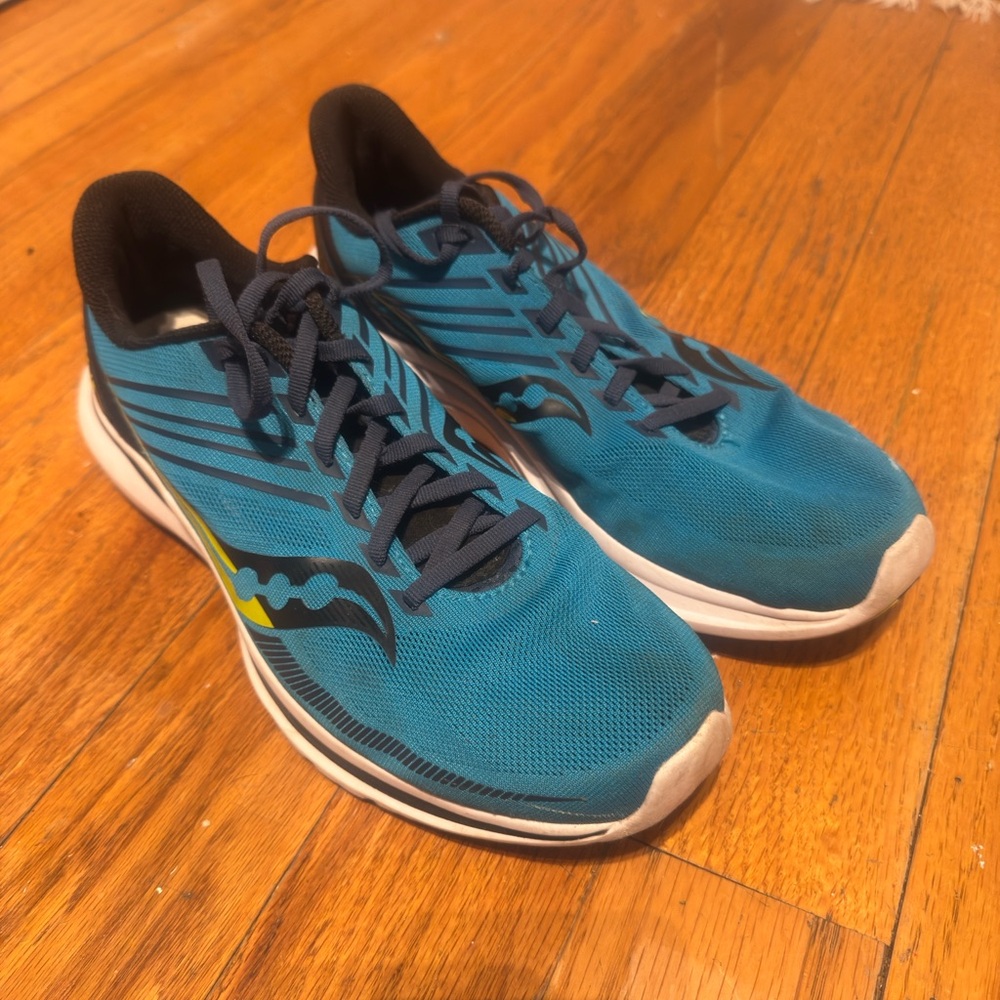 Saucony Kinvara 12 Running Shoes Teal/Yellow Size 9.5